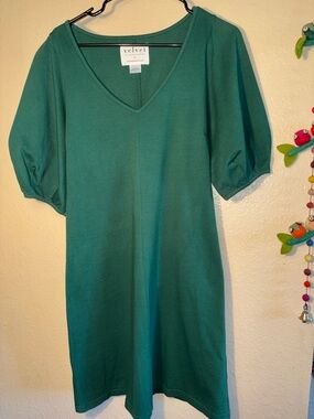 NWOT Velvet by Graham & Spencer for Anthropologie puff sleeve mini dress in e